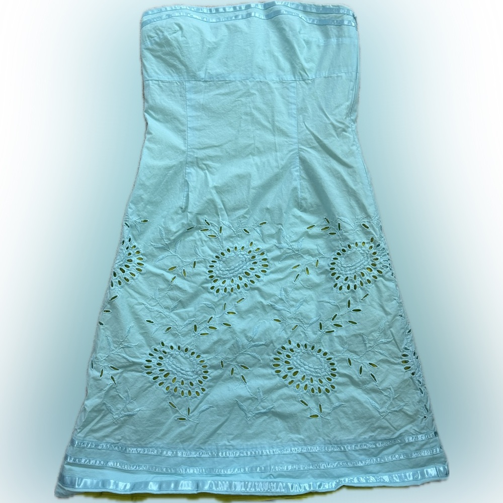 Express turquoise Sleeveless Dress with Floral Cutouts